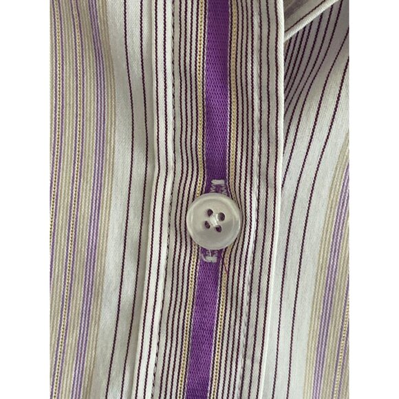 New York Co Stretch Blouse Stripe LS Button Front Women Large Lot of 2 - Picture 4 of 16